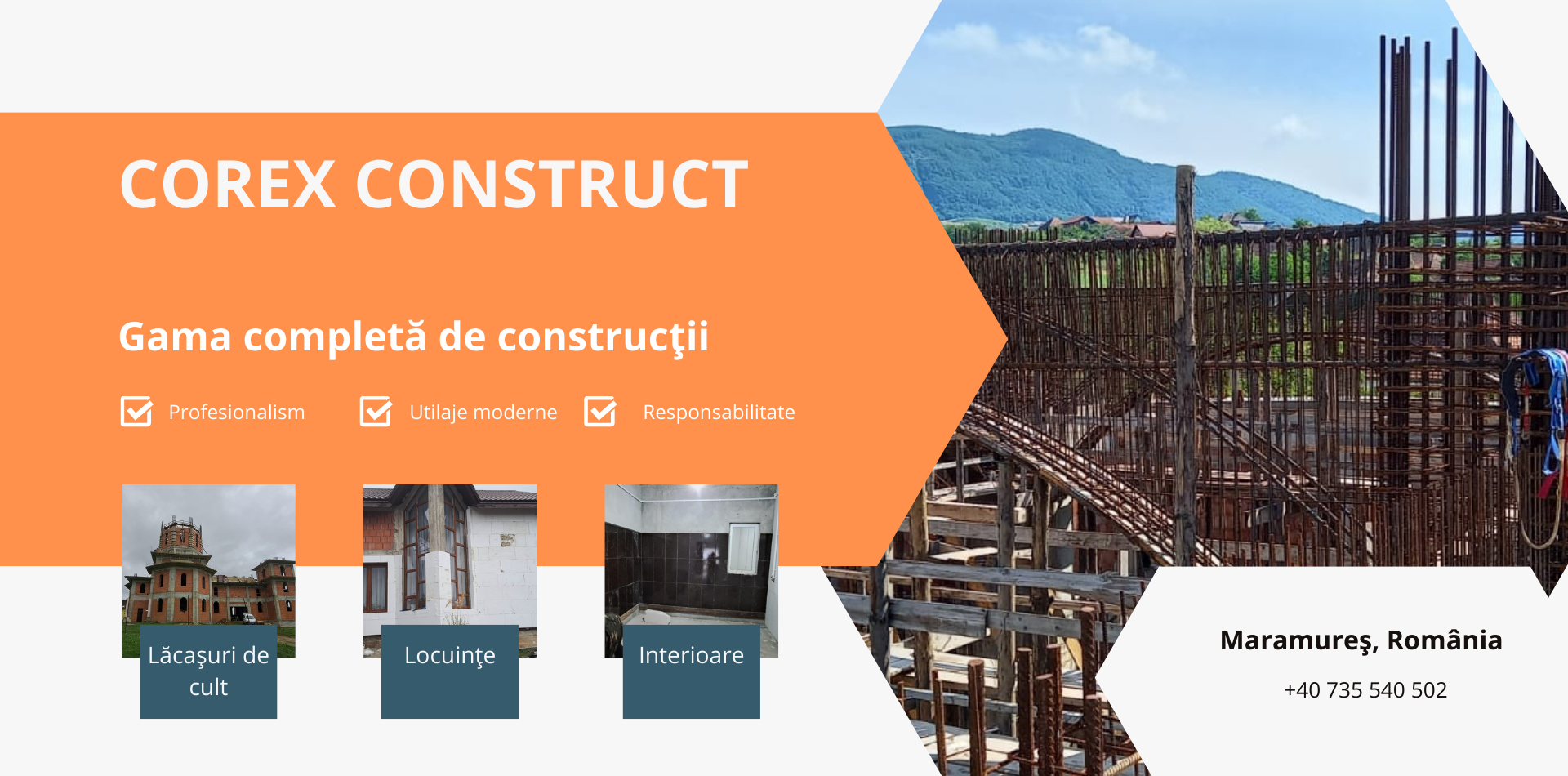 Corex Construct realizează o paletă completă de lucrări în domeniul construcțiilor, acoperind integral toate etapele unui proiect.